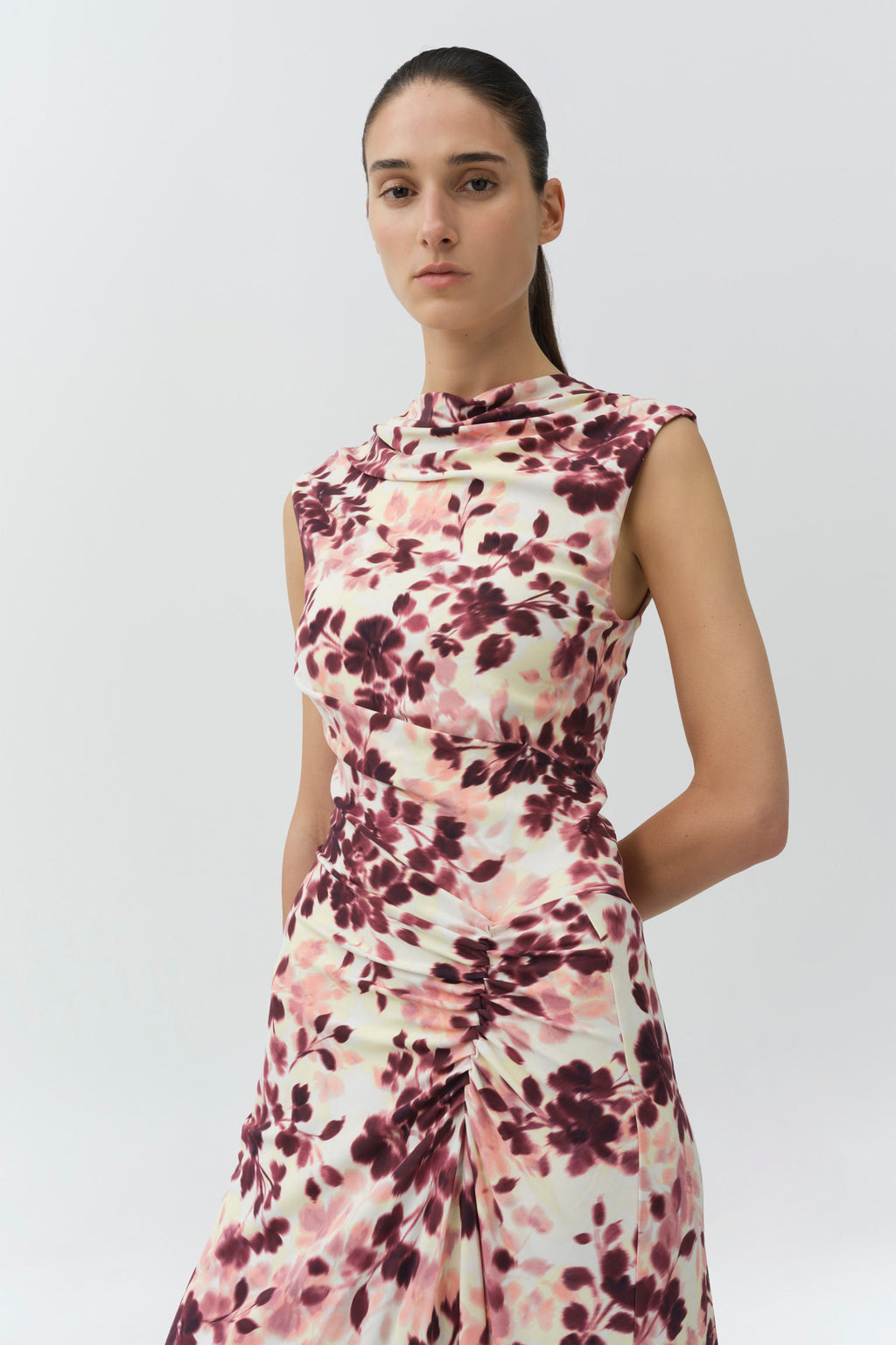 Acacia Draped Jersey Midi Dress