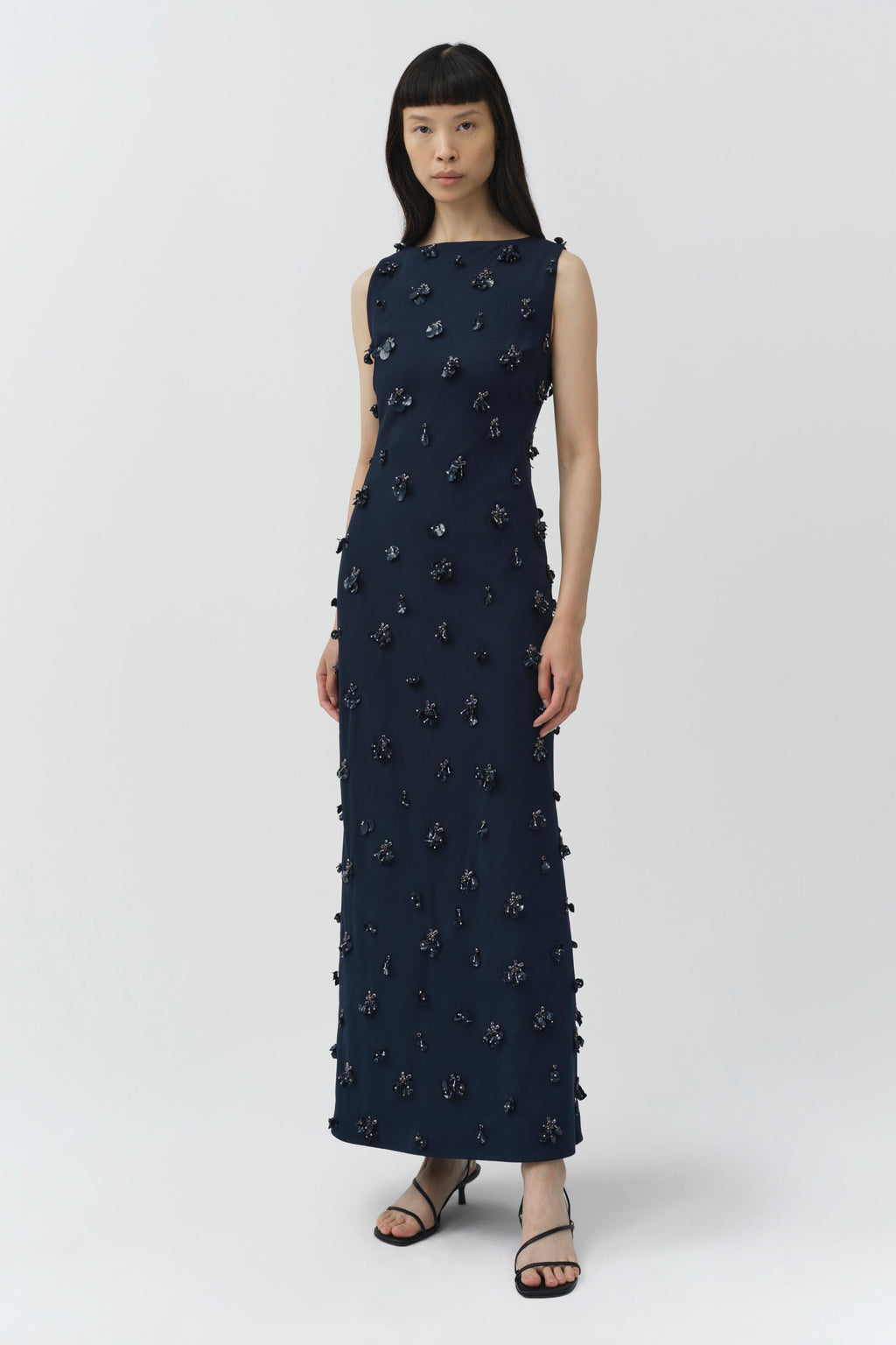Claudia Embellished Crepe Midi Dress