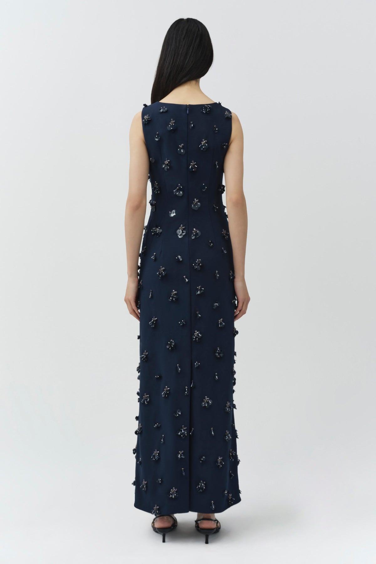 Claudia Embellished Crepe Midi Dress