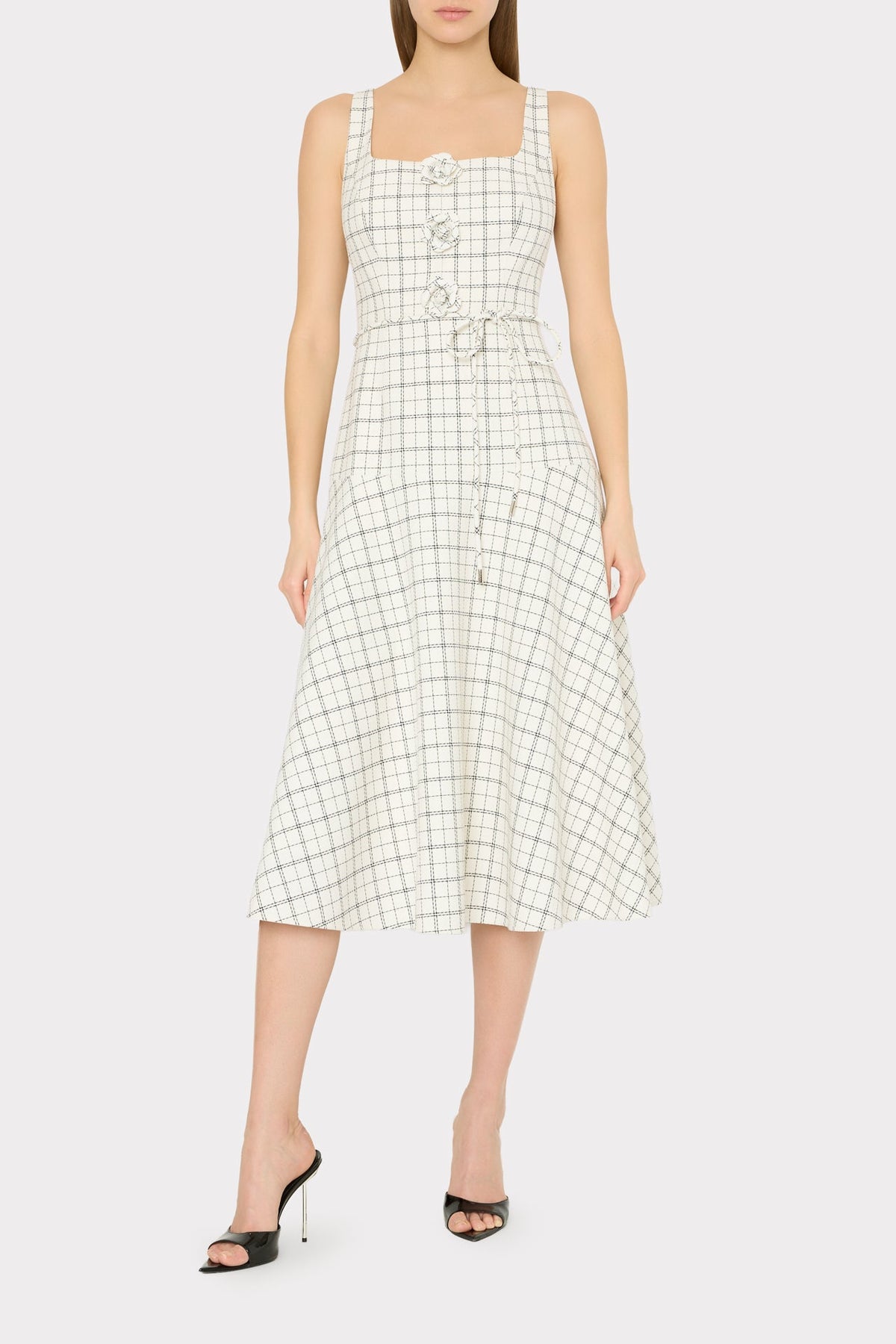 Mira Plaid Midi Dress