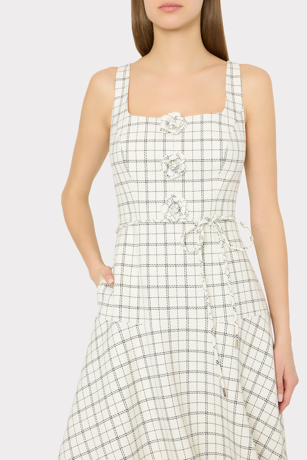 Mira Plaid Midi Dress