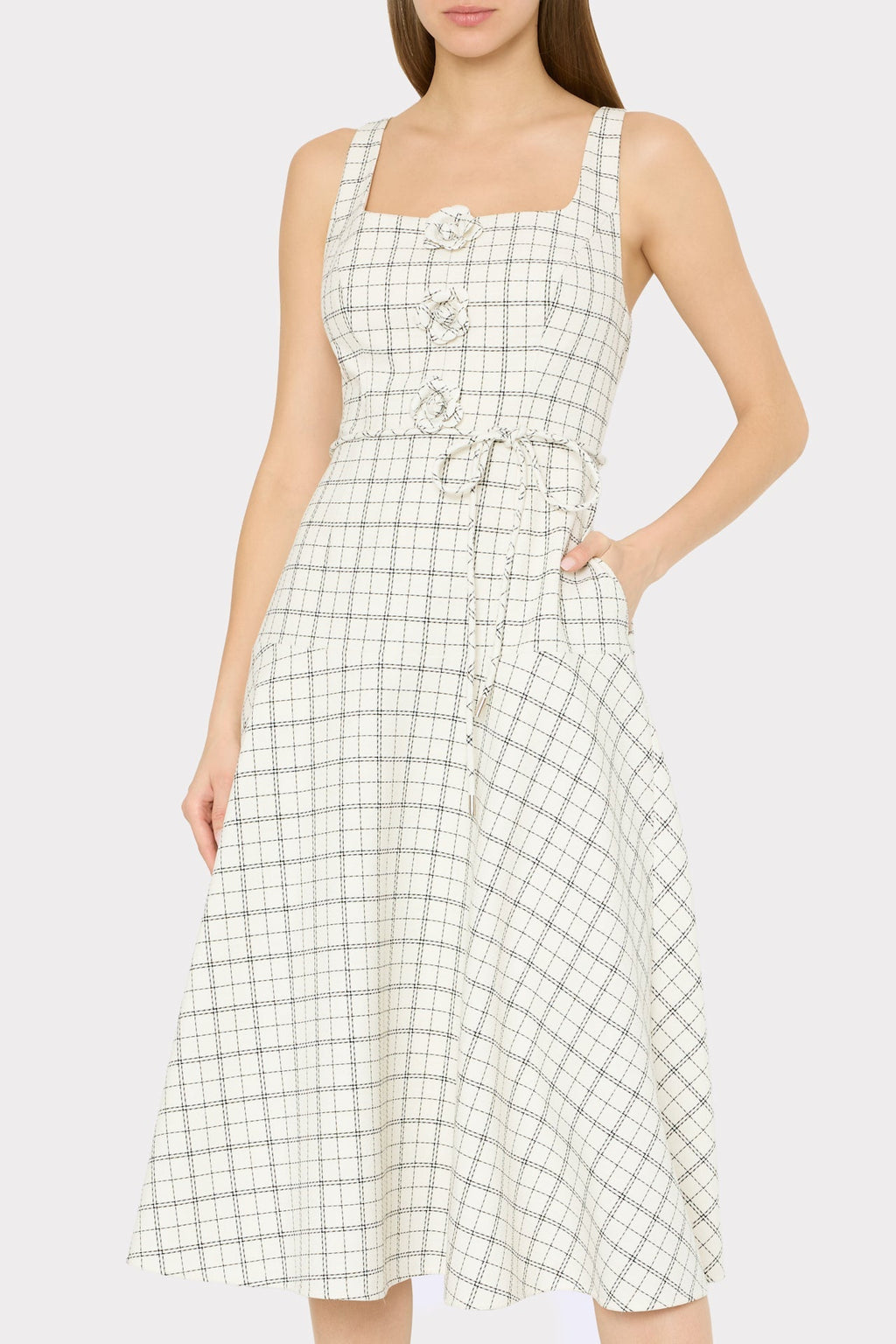 Mira Plaid Midi Dress