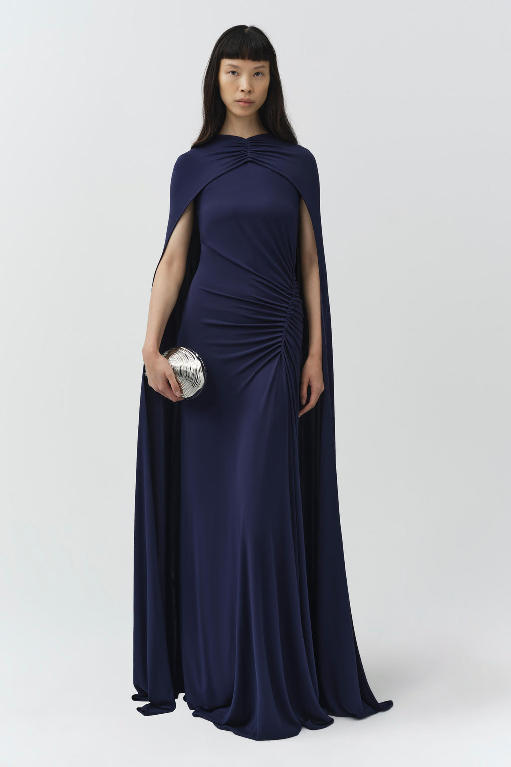 Demi Draped Jersey Cape Gown