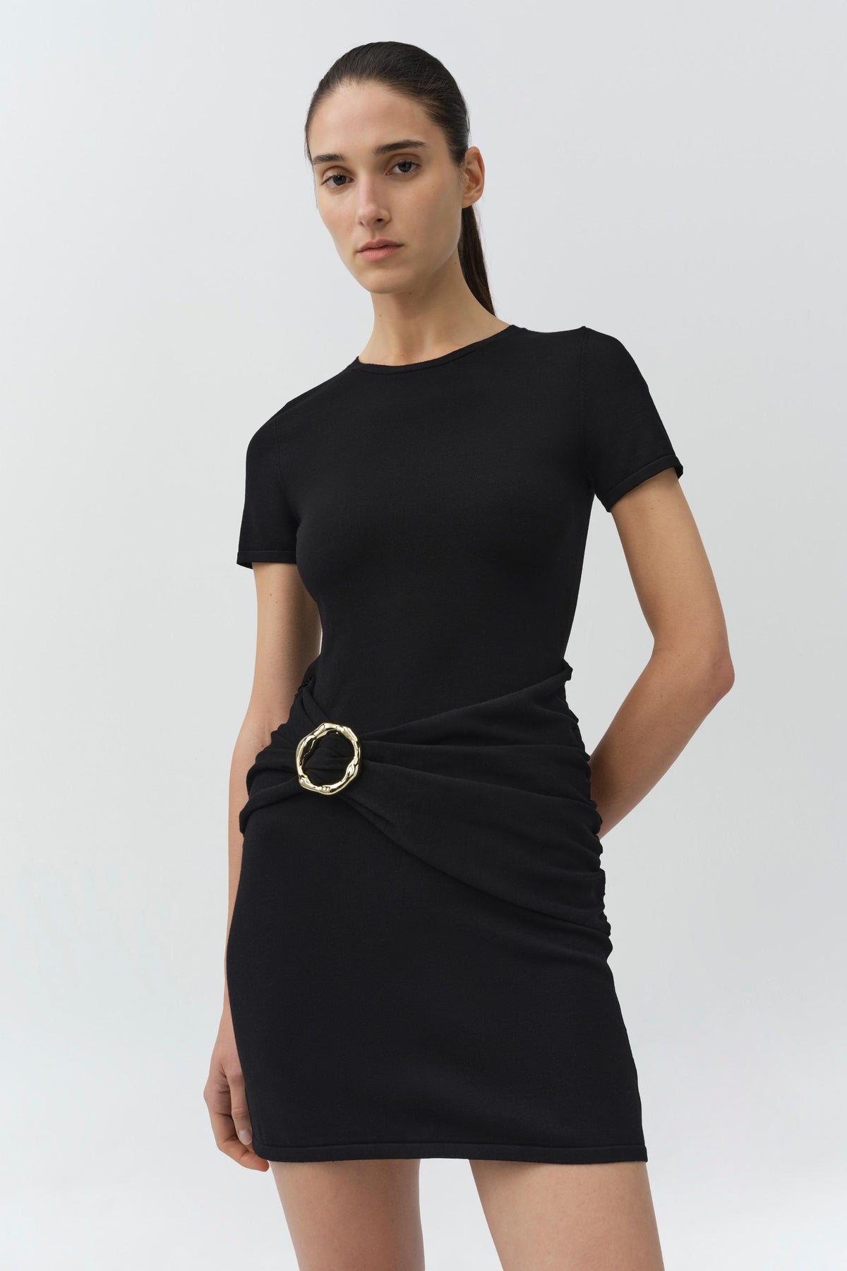 Leni Draped Knit Mini Dress