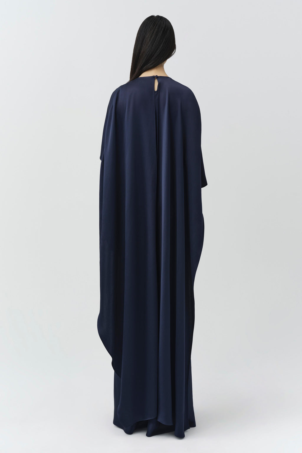 Izel Satin Cape Gown