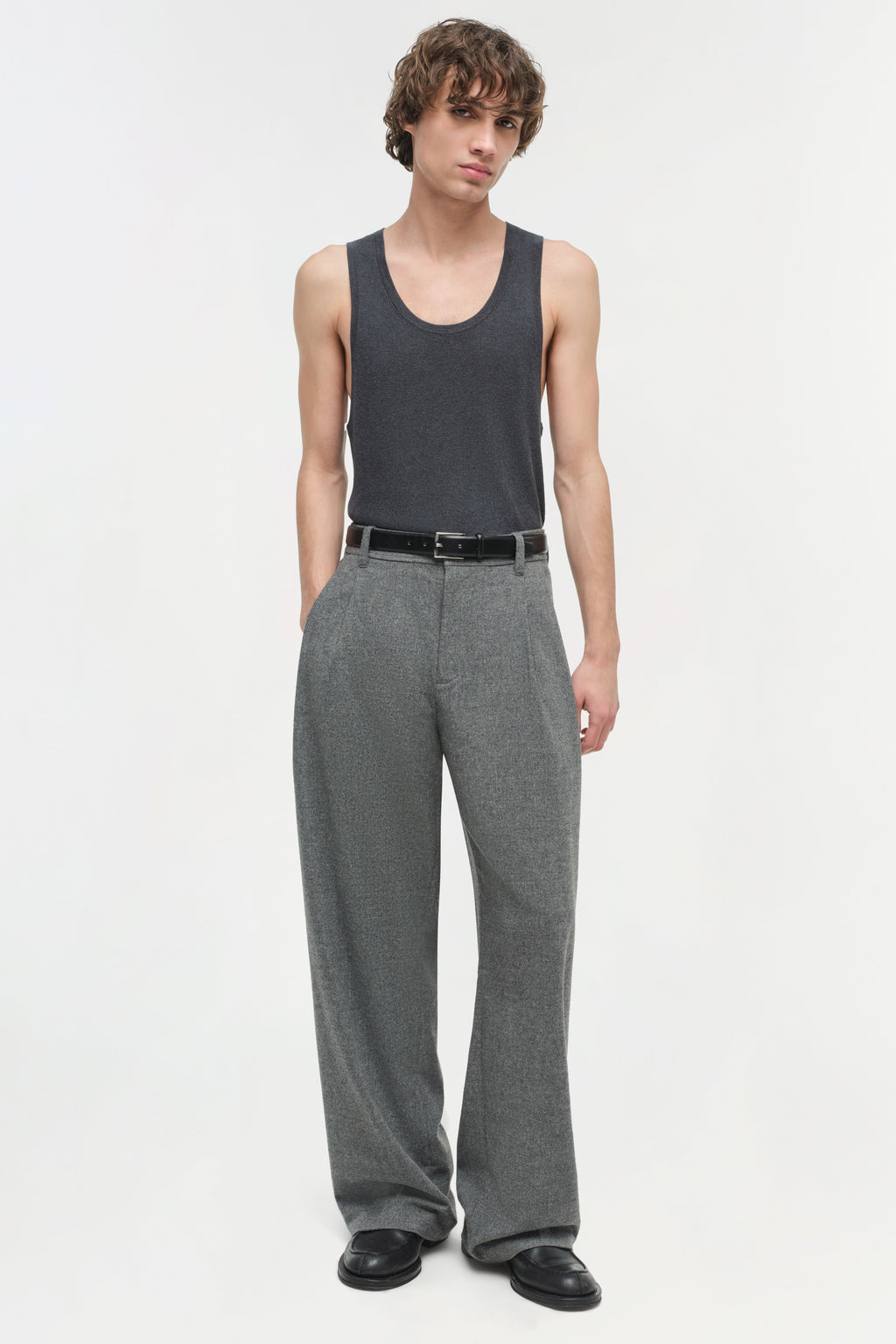 Falcon Pleated Wide Leg Pants