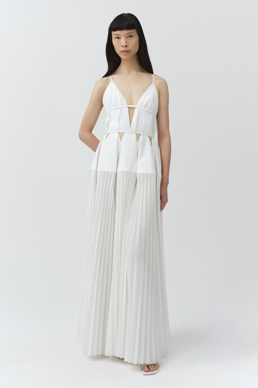 Selene Pleated Cotton Gown