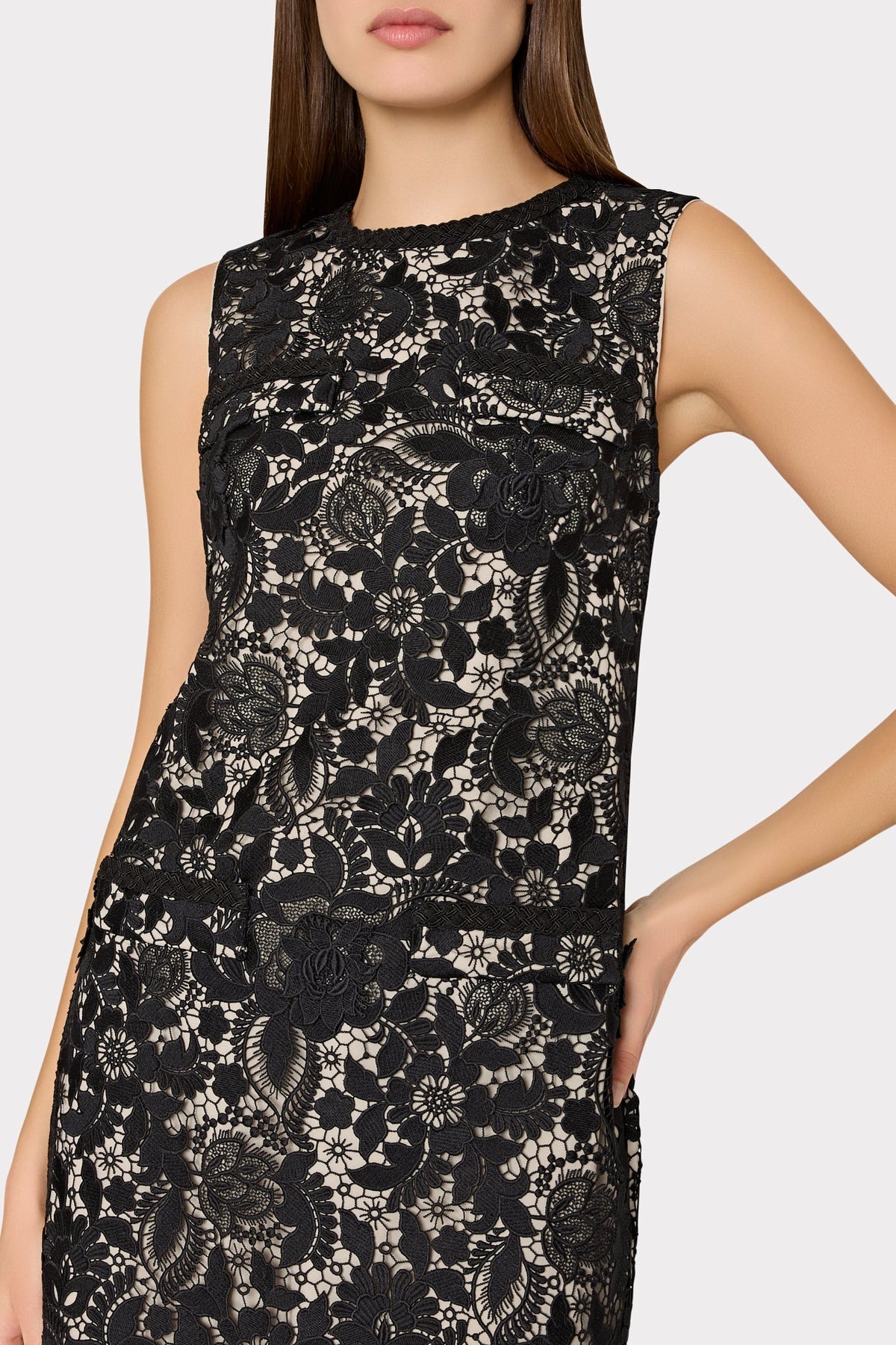 3D Garden Lace Sleeveless Mini Dress