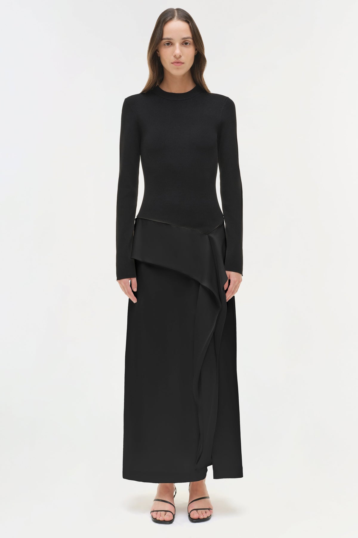 Ornella Knit Satin Midi Dress