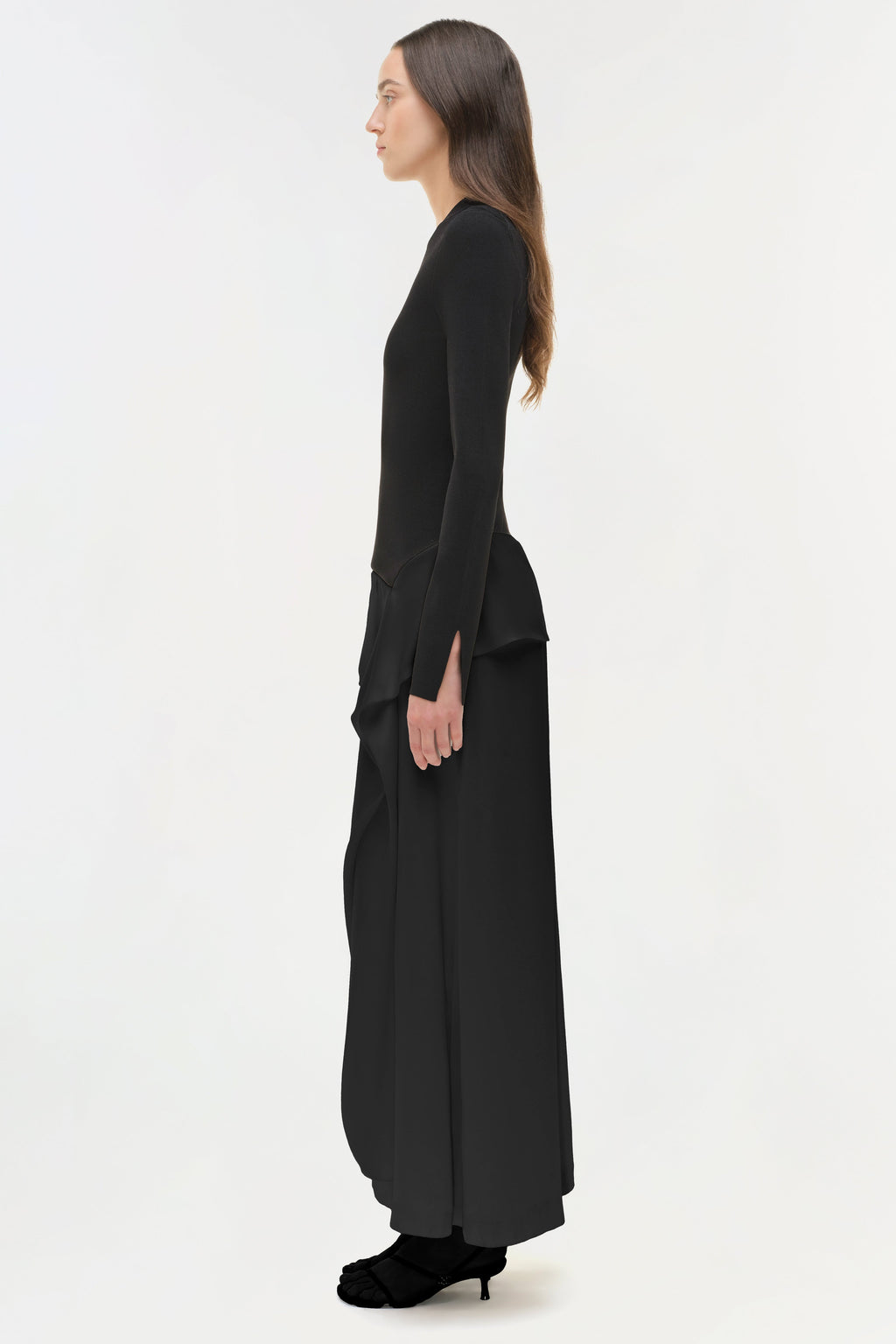 Ornella Knit Satin Midi Dress