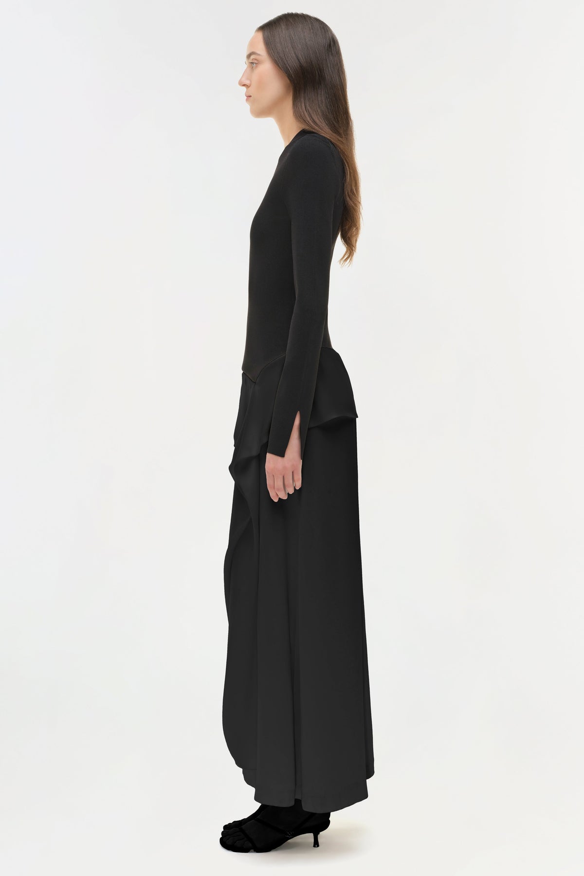 Ornella Knit Satin Midi Dress