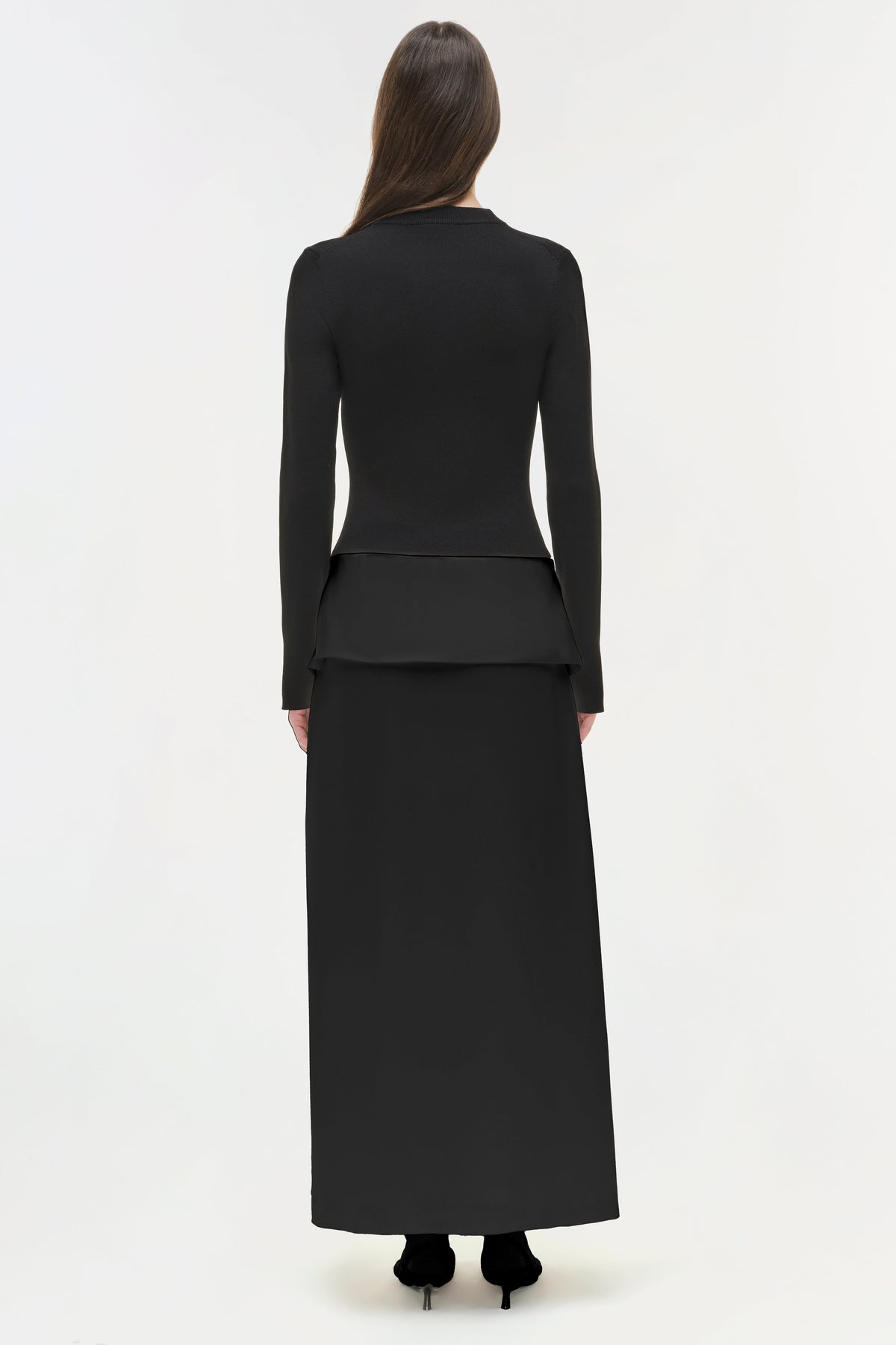 Ornella Knit Satin Midi Dress