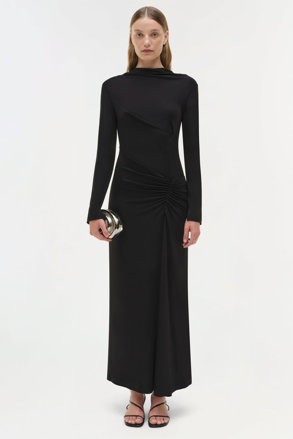 Ferrera Draped Jersey Midi Dress