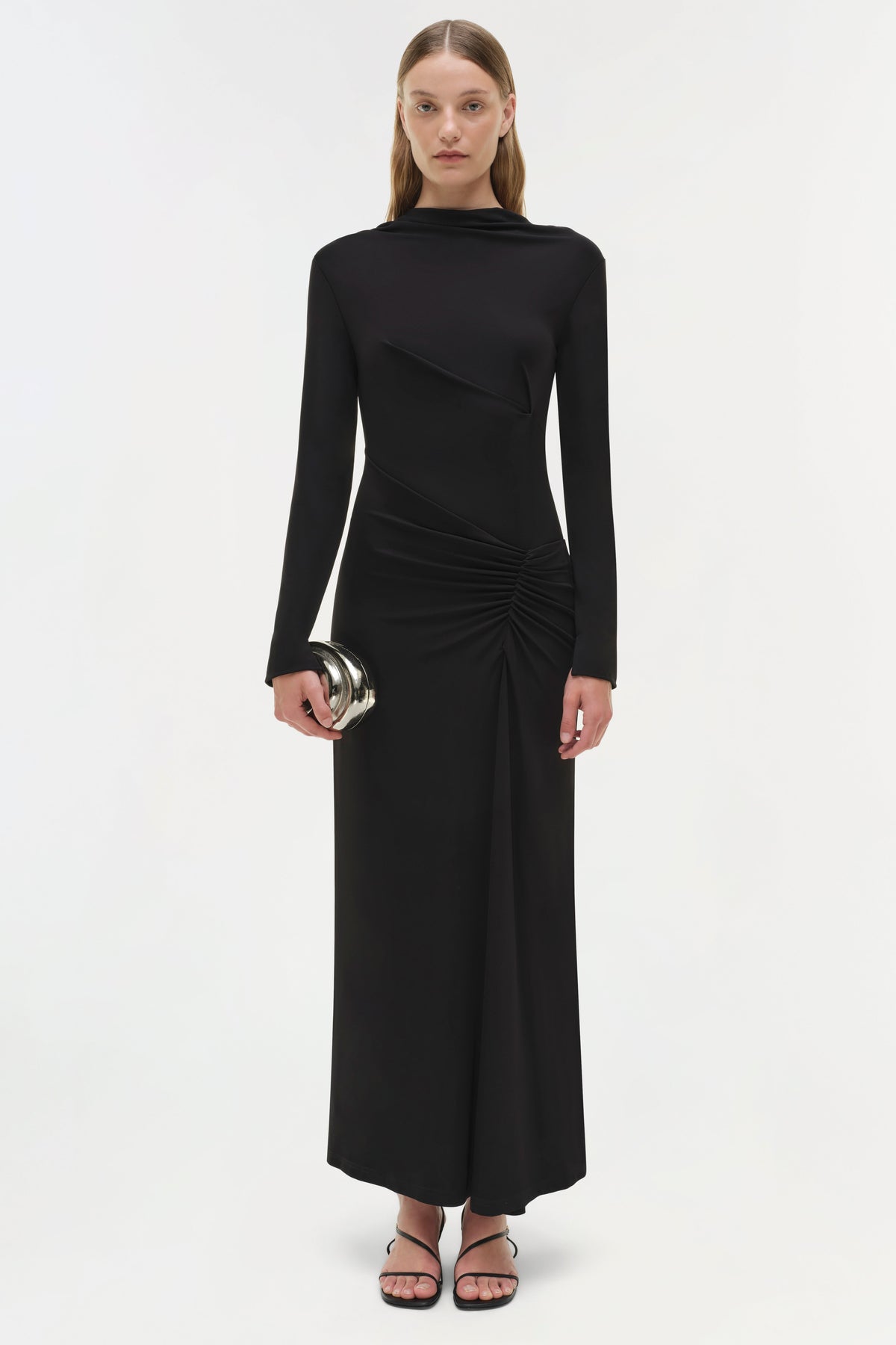 Ferrera Draped Jersey Midi Dress