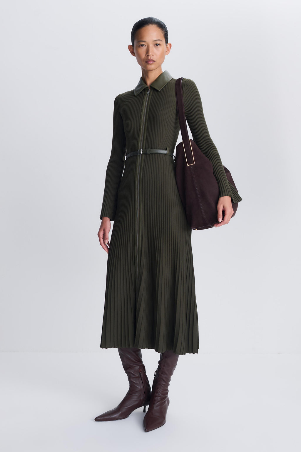 Ismelle Collared Knit Midi Dress