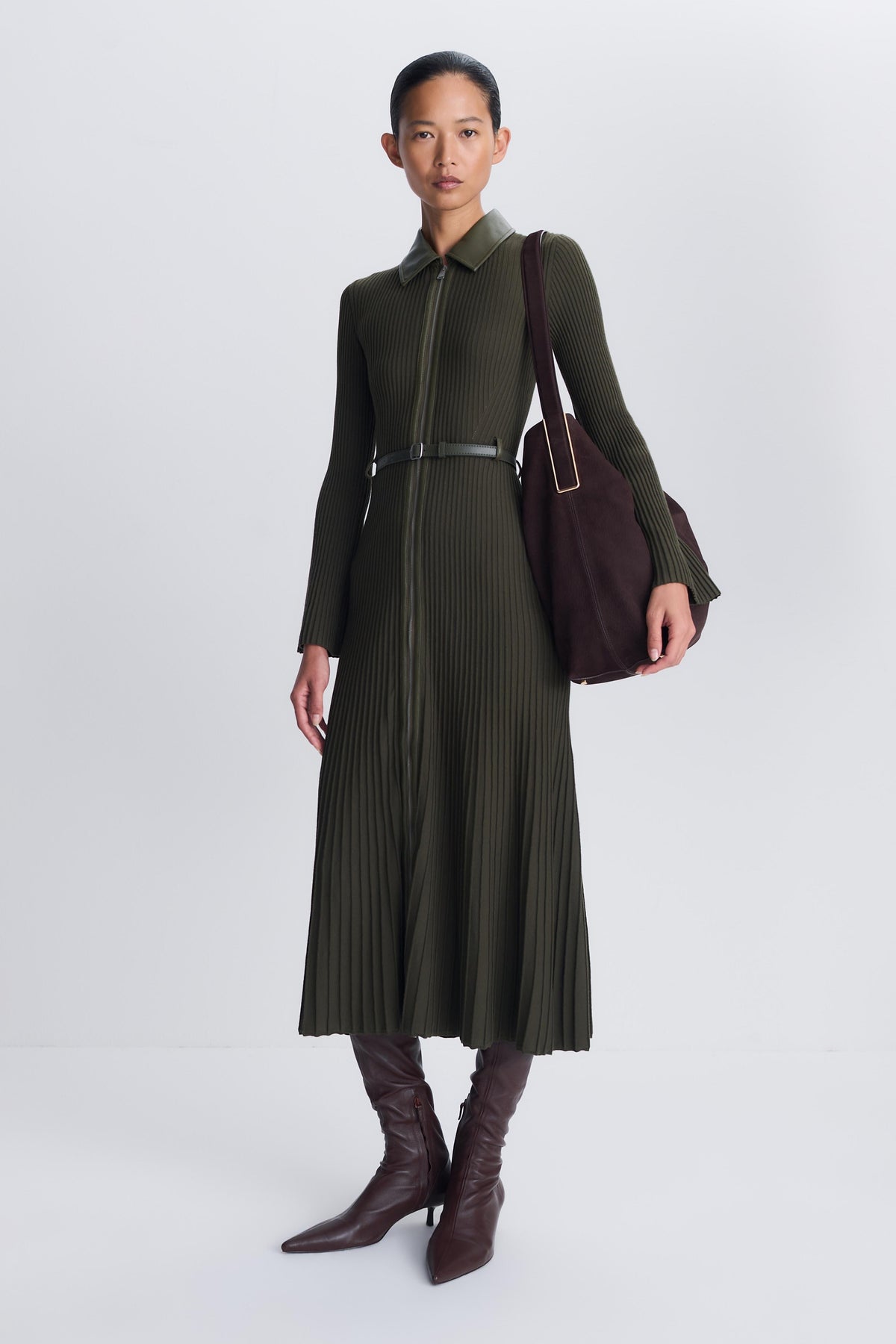 Ismelle Collared Knit Midi Dress