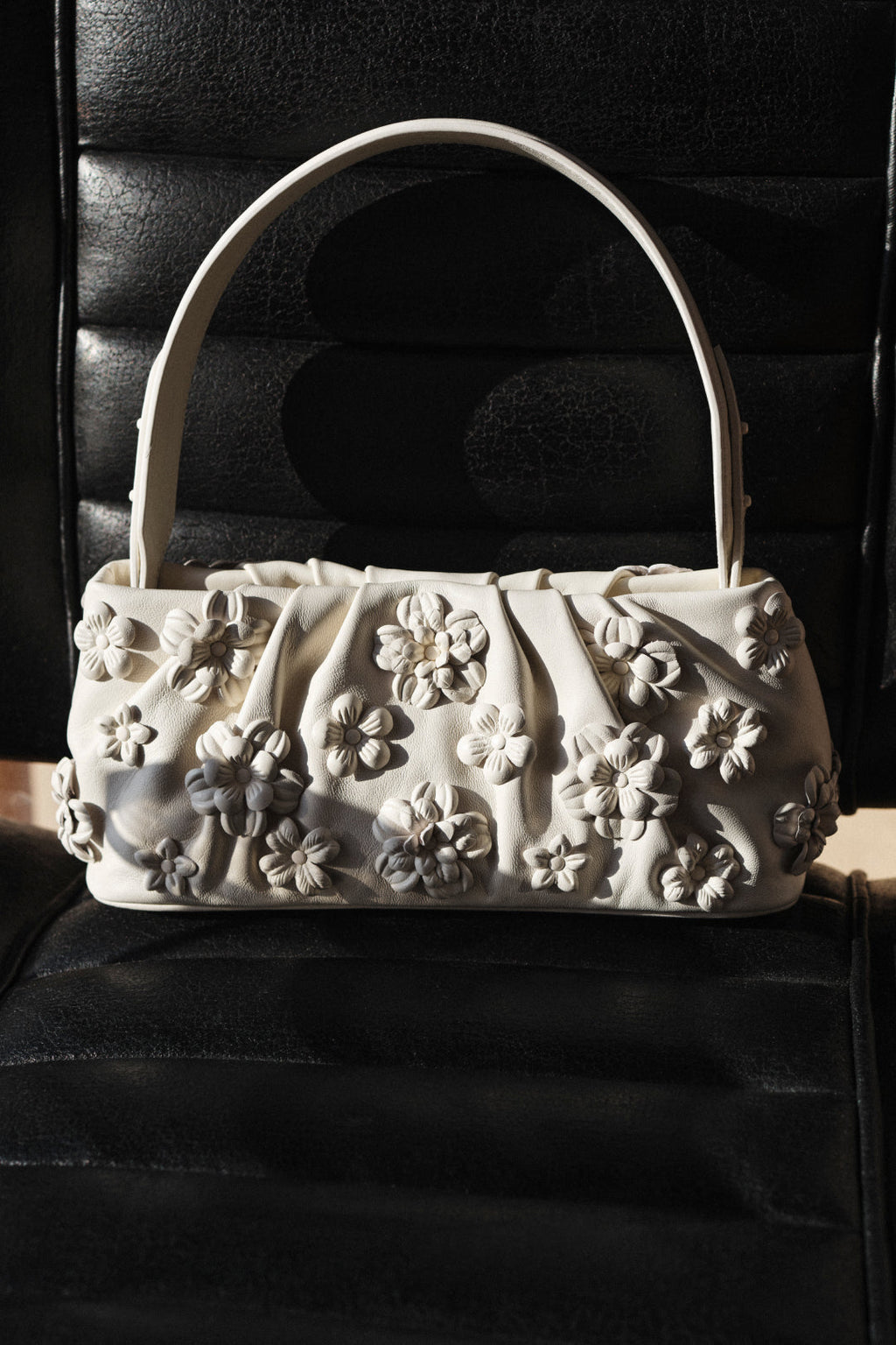 Harlow Leather Flower Shoulder Bag