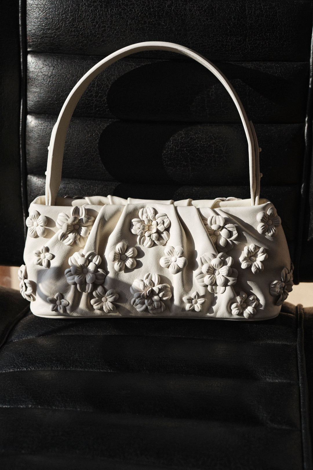 Harlow Leather Flower Shoulder Bag