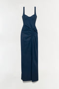 Lyle Draped Leather Dress