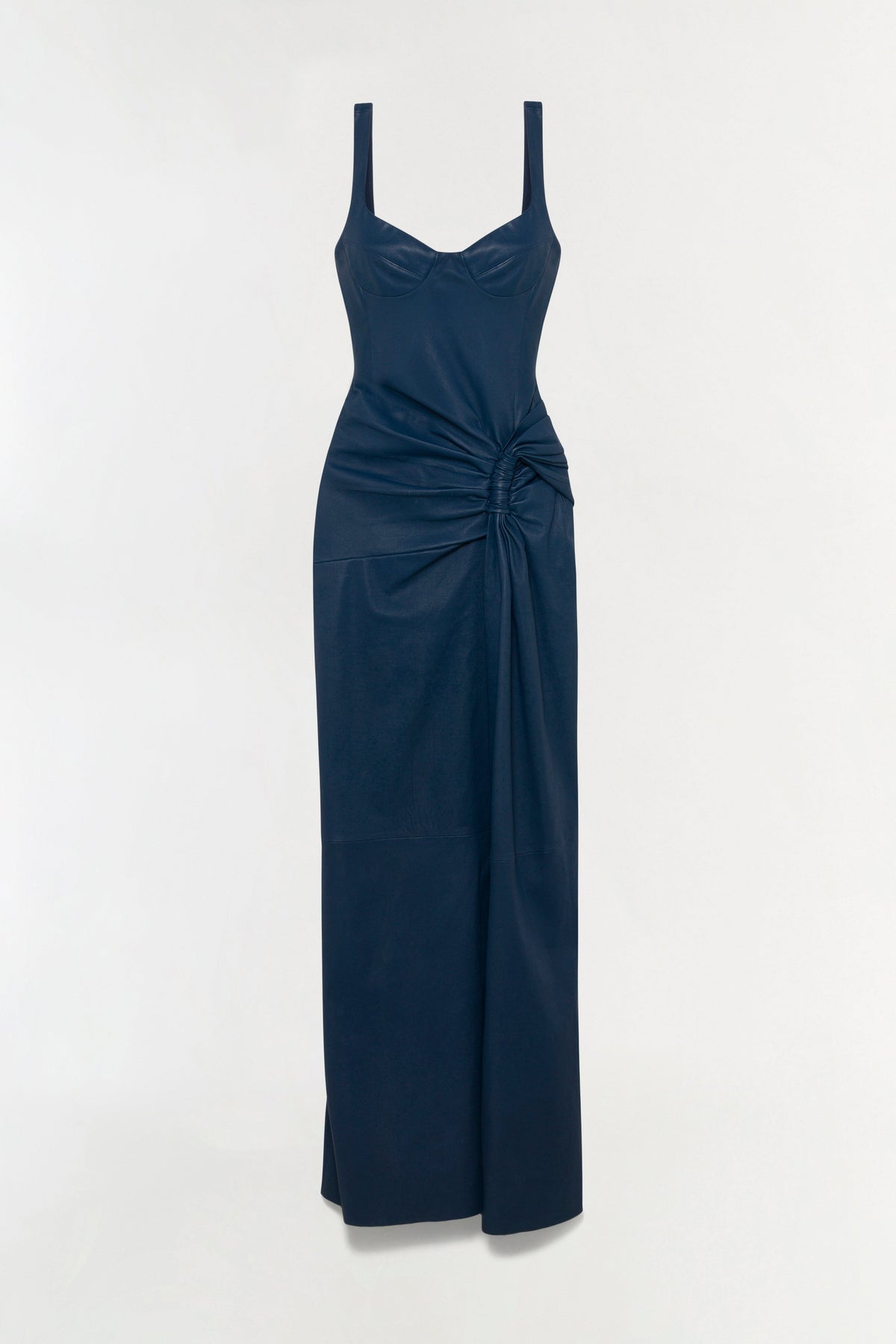 Lyle Draped Leather Dress