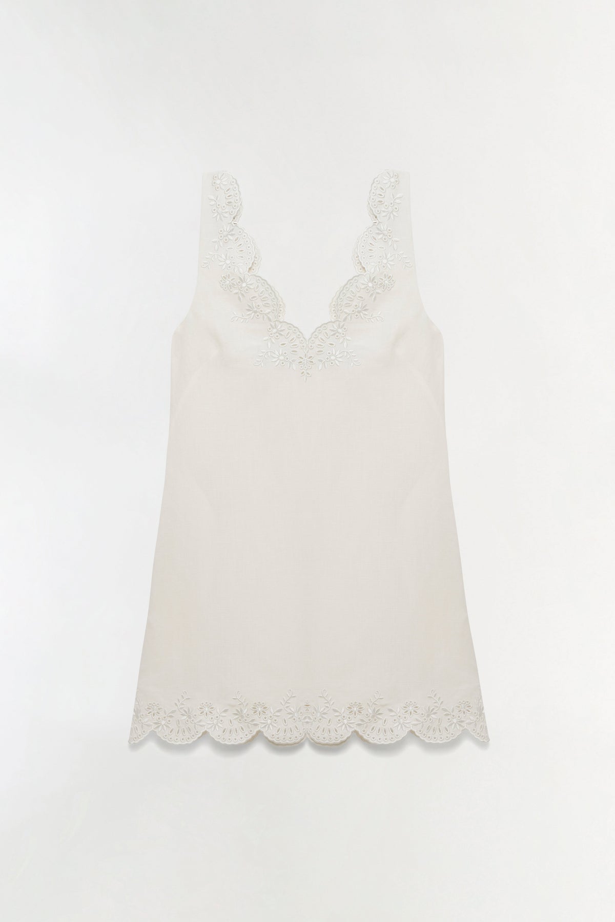 Edena Embroidered Linen Mini Dress