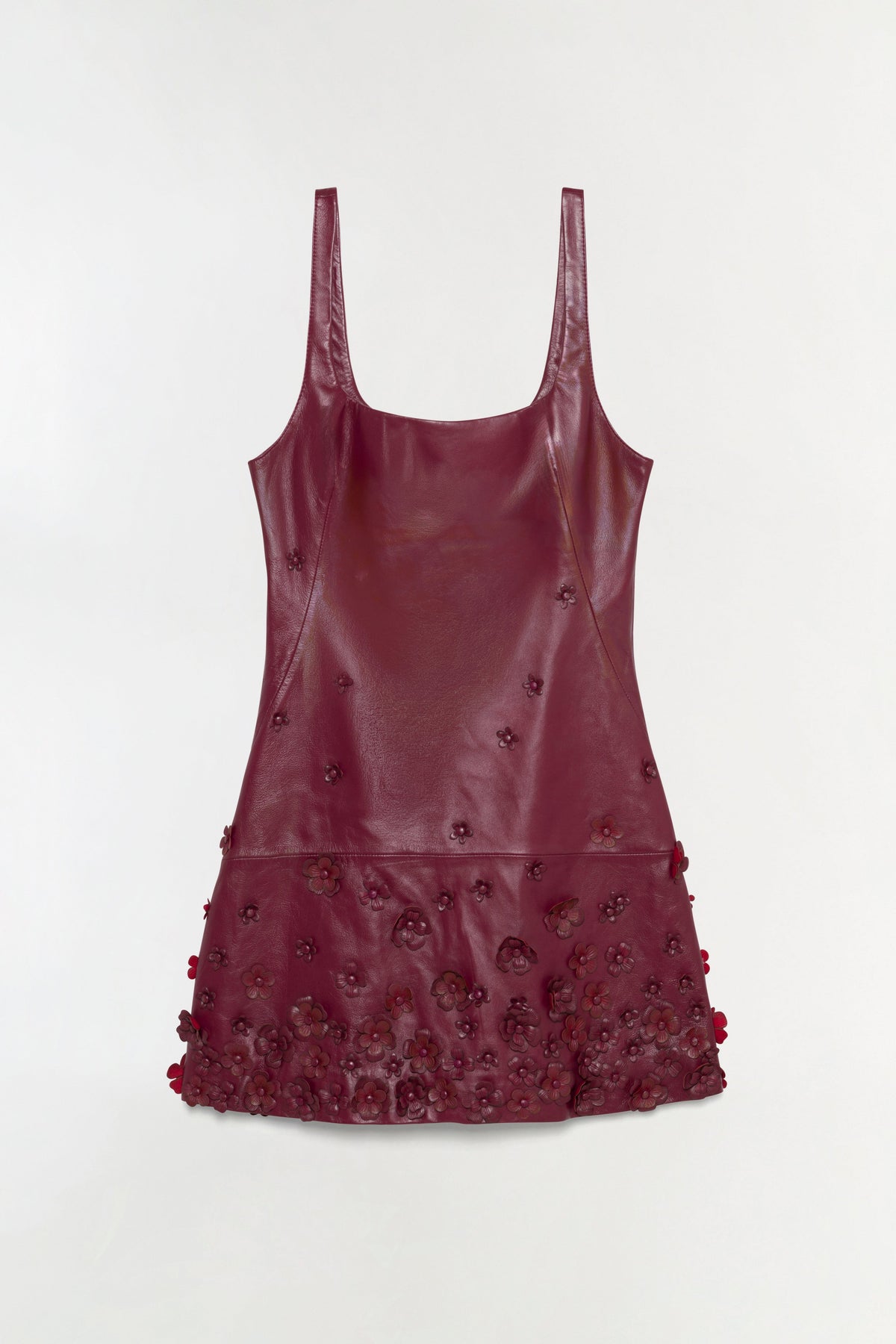 Talen Floral Leather Mini Dress