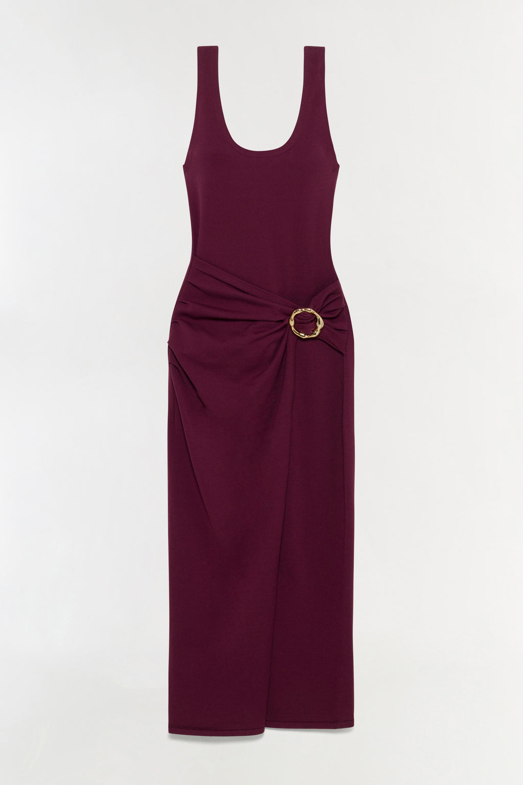 Genne Draped Knit Midi Dress