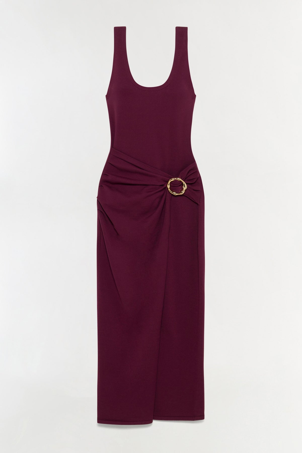 Genne Draped Knit Midi Dress