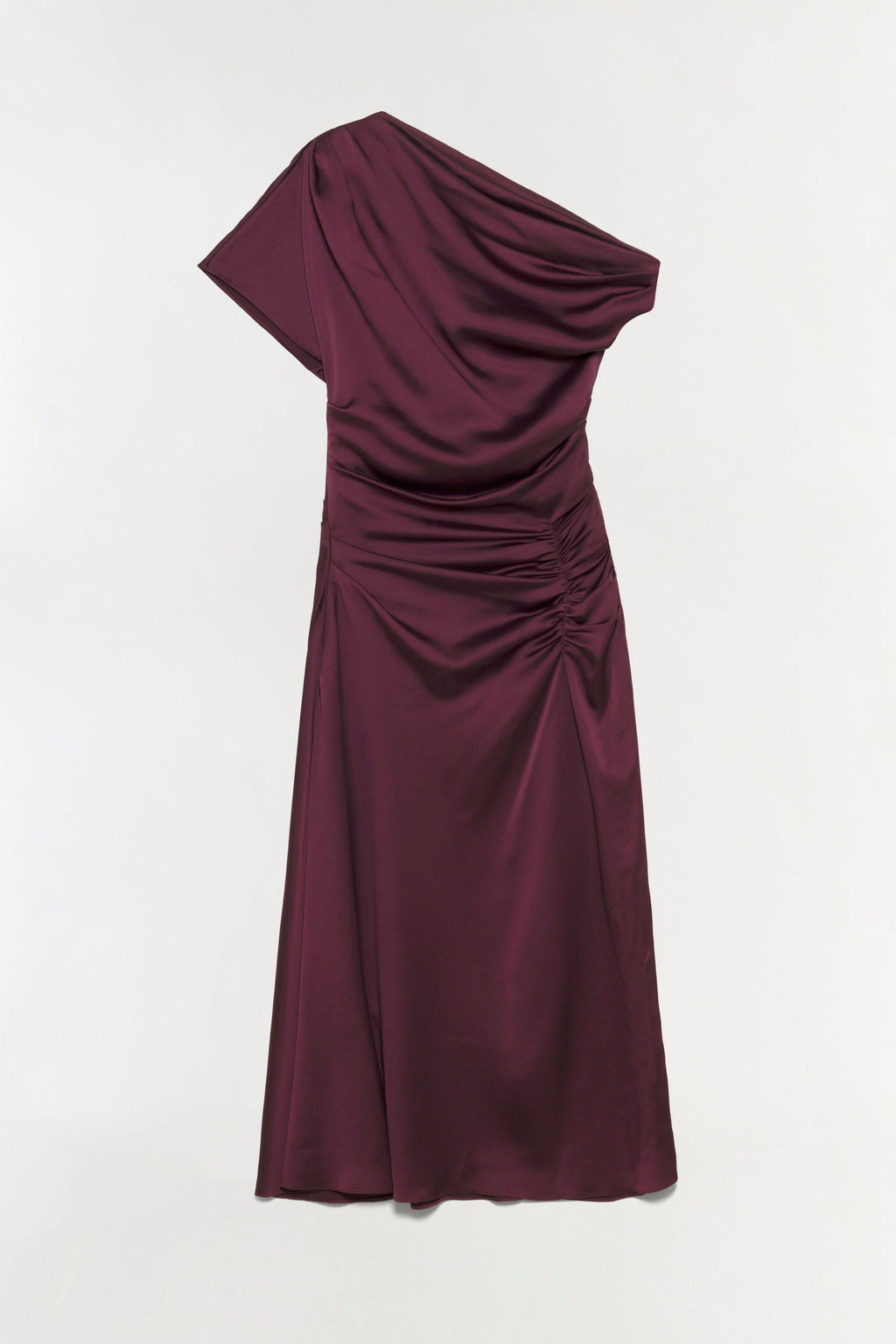 Joanna Off Shoulder Satin Midi Dress