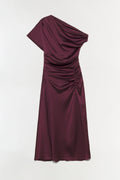 Joanna Off Shoulder Satin Midi Dress