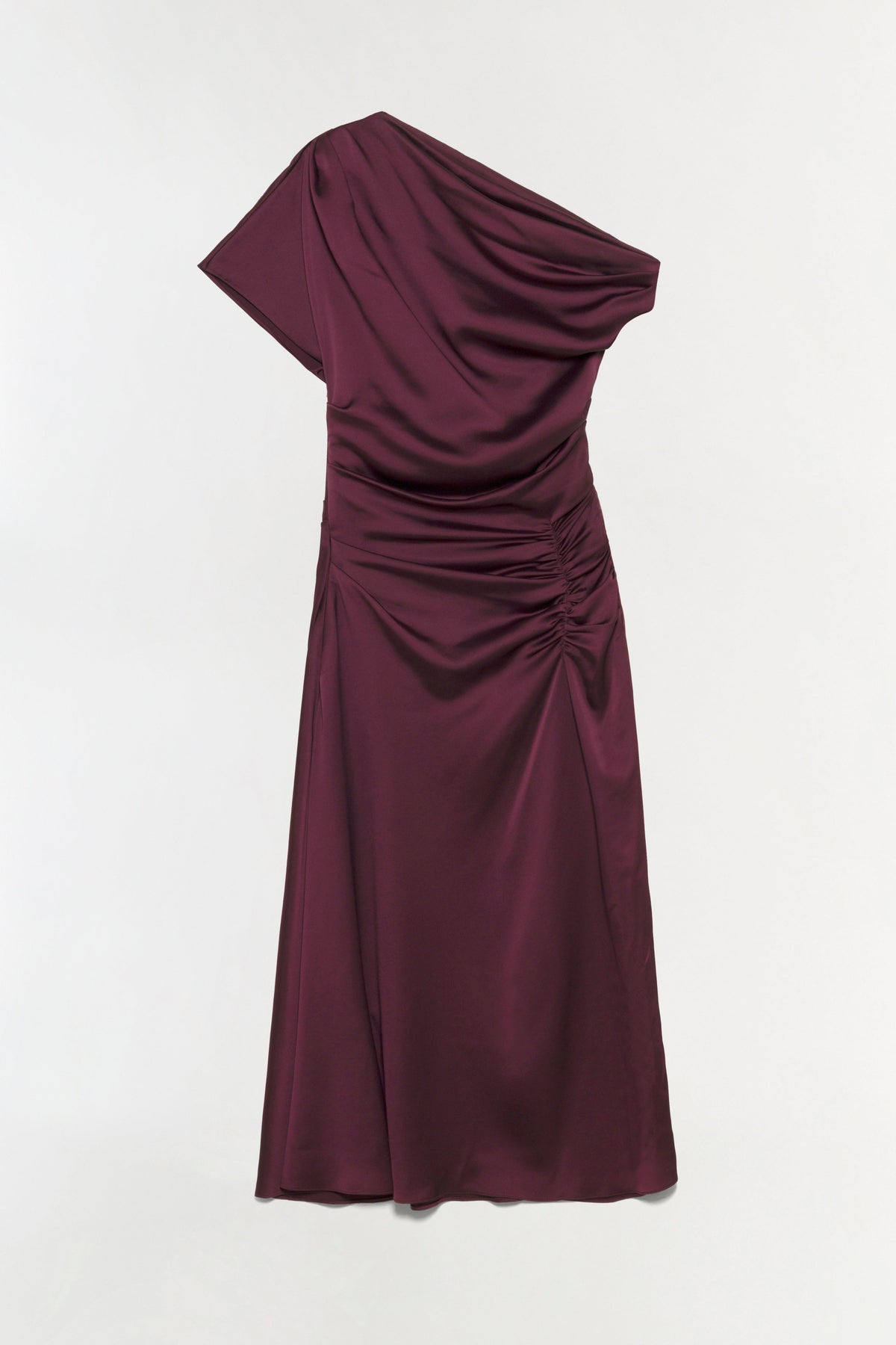 Joanna Off Shoulder Satin Midi Dress