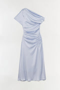 Joanna Off Shoulder Satin Midi Dress