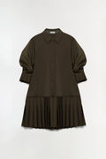 Regina Pleated Mini Shirt Dress