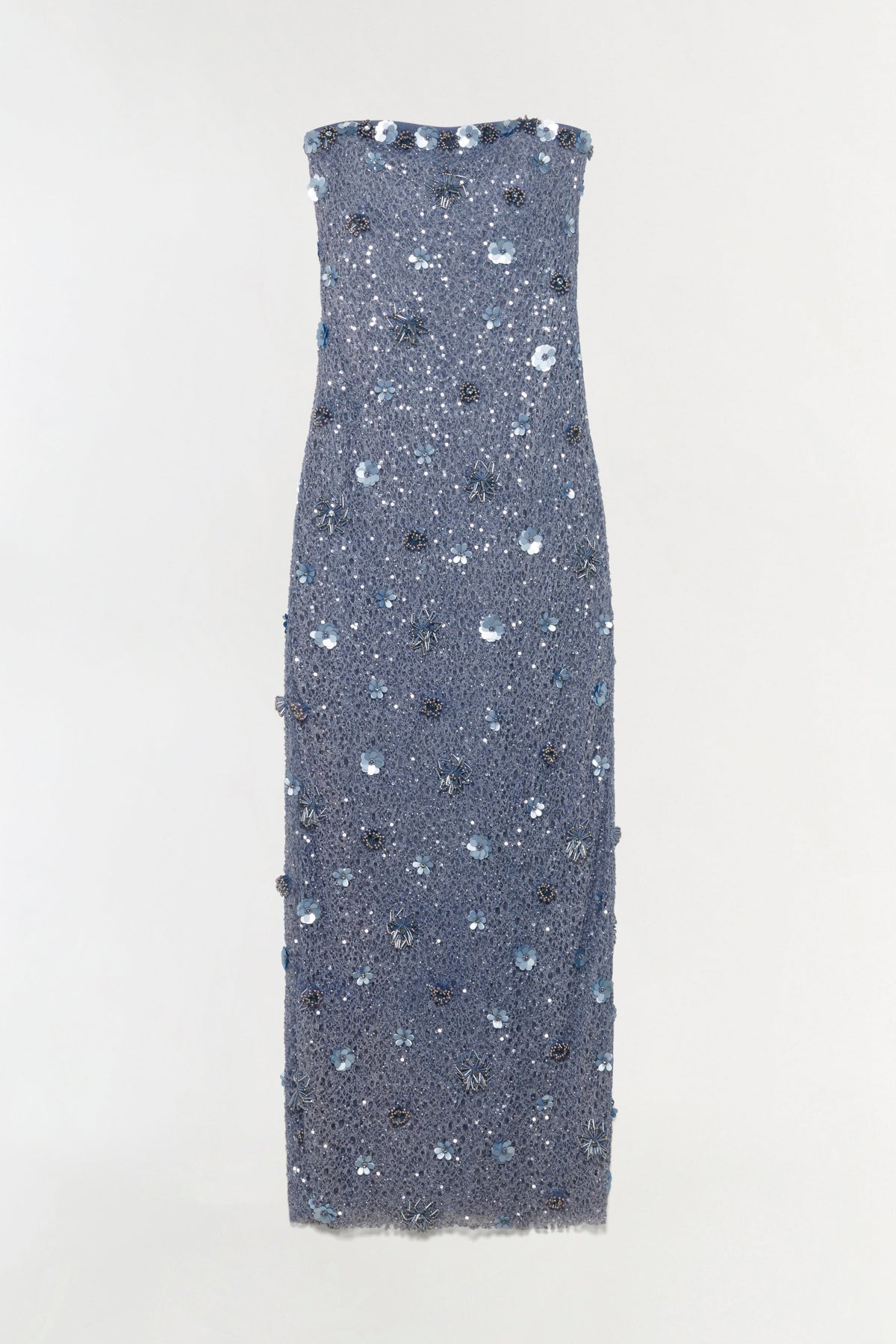 Serafina Strapless Embellished Gown