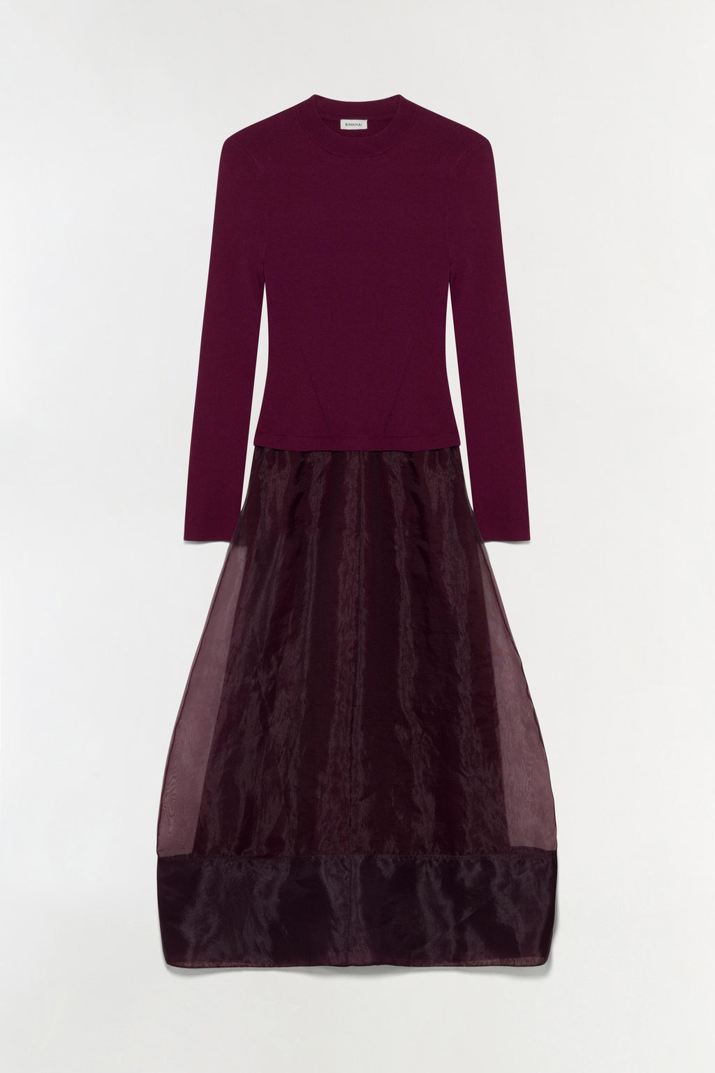 Maril Knit Organza Midi Dress
