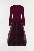 Maril Knit Organza Midi Dress