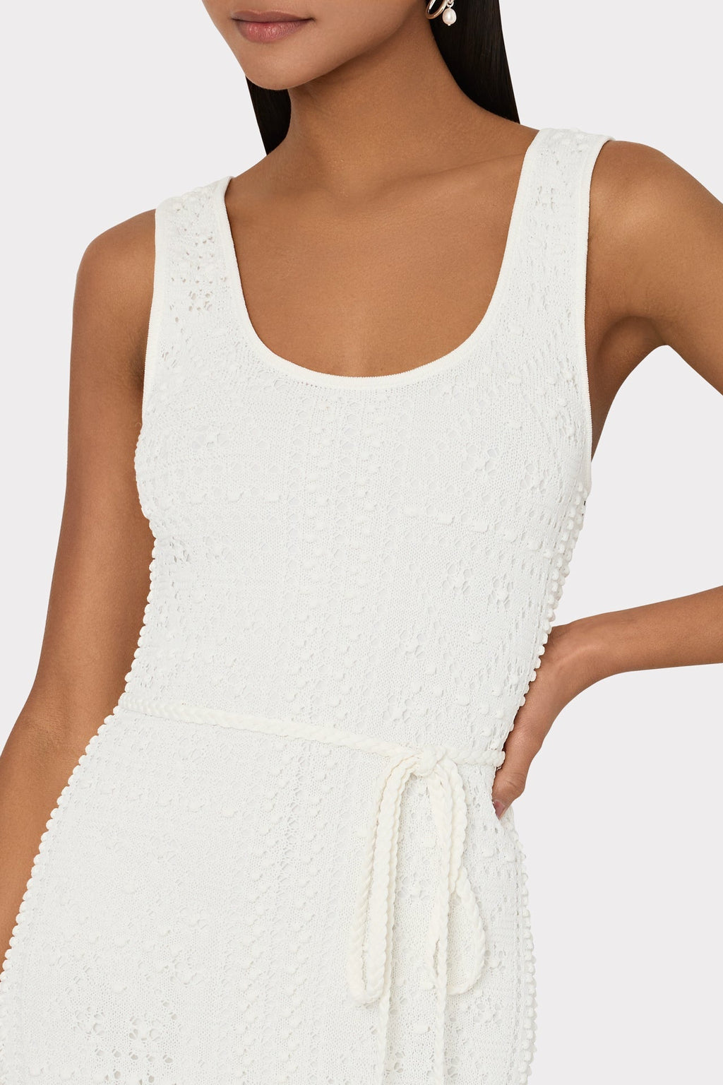 Bubble Pointelle Knit Midi Dress