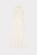 Geo Eyelet Knit Combo Midi Dress