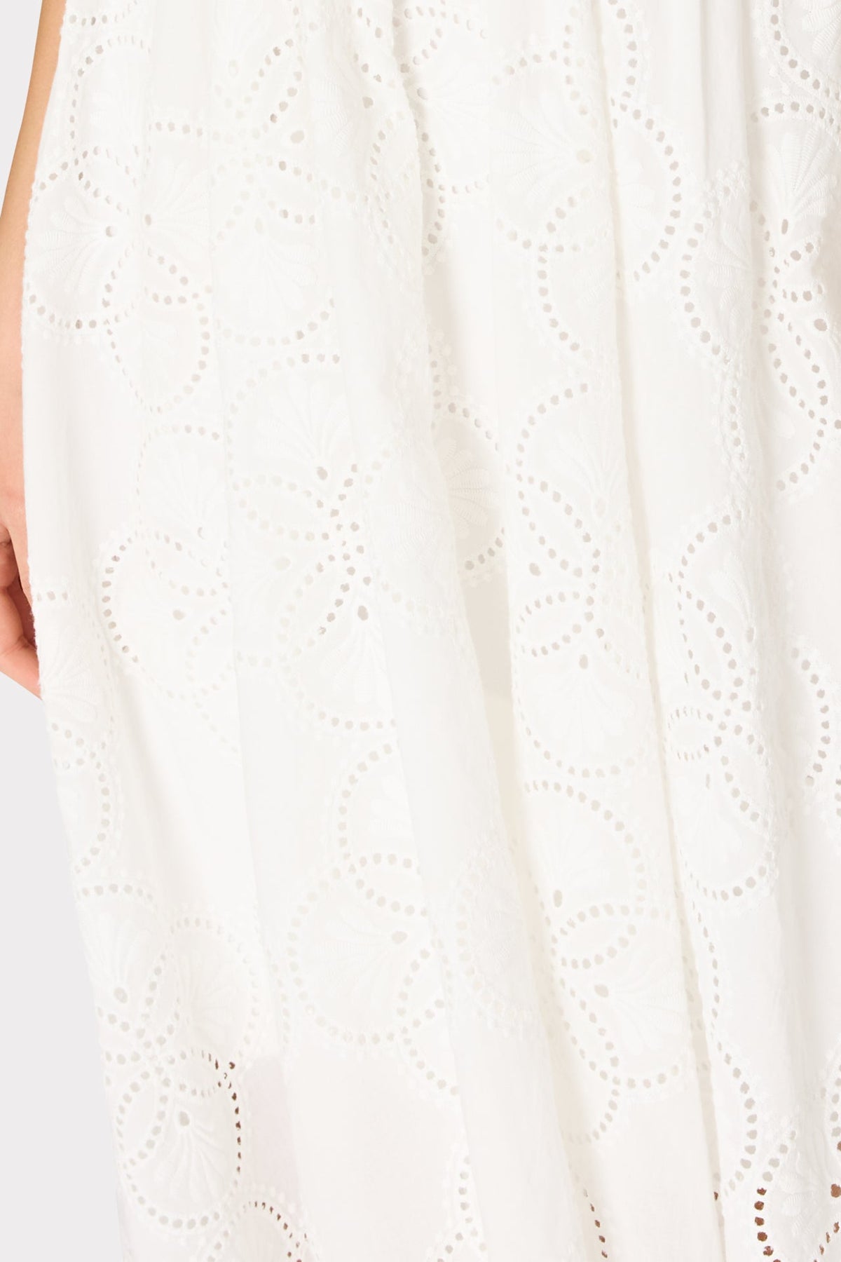 Geo Eyelet Knit Combo Midi Dress