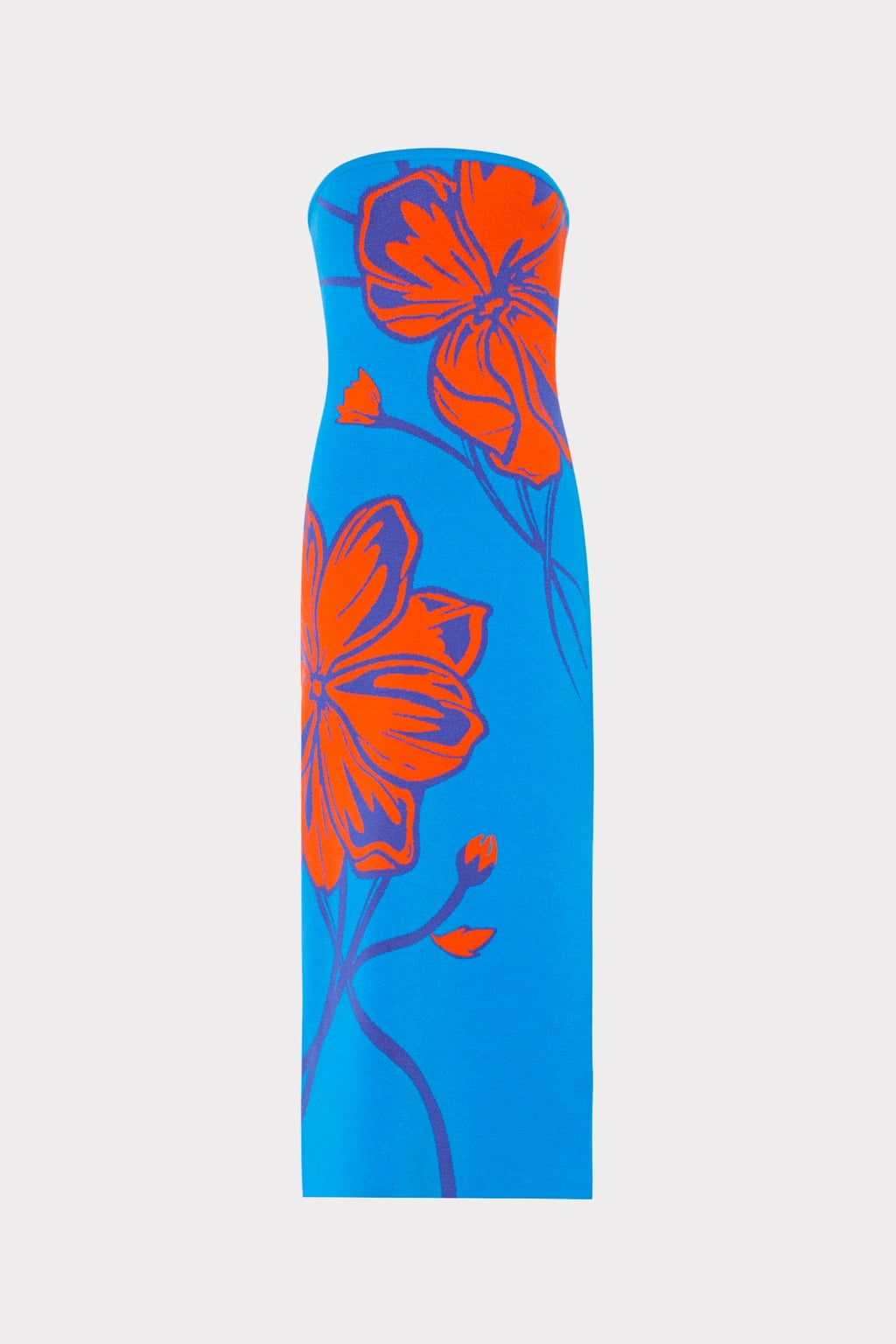 Seraphina Strapless Floral Midi Dress