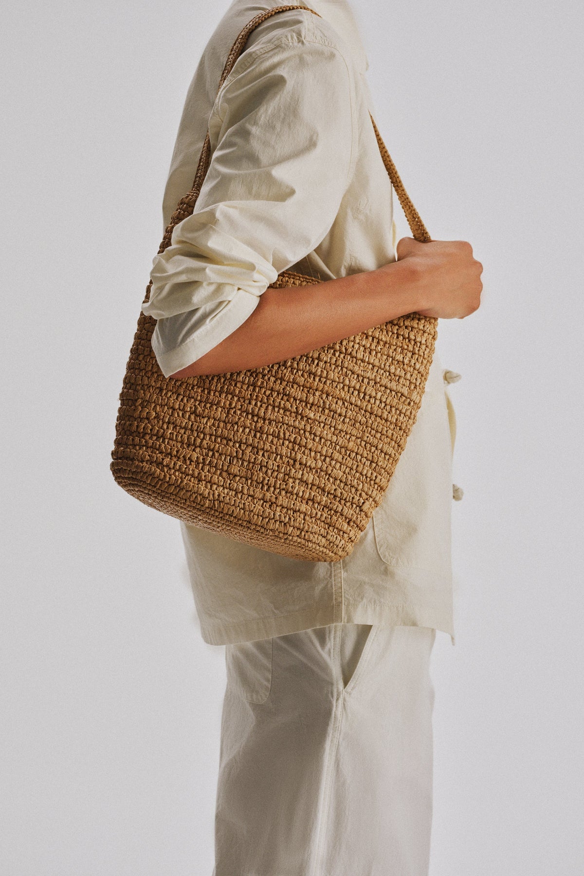 Alma Shoulder Raffia Bag