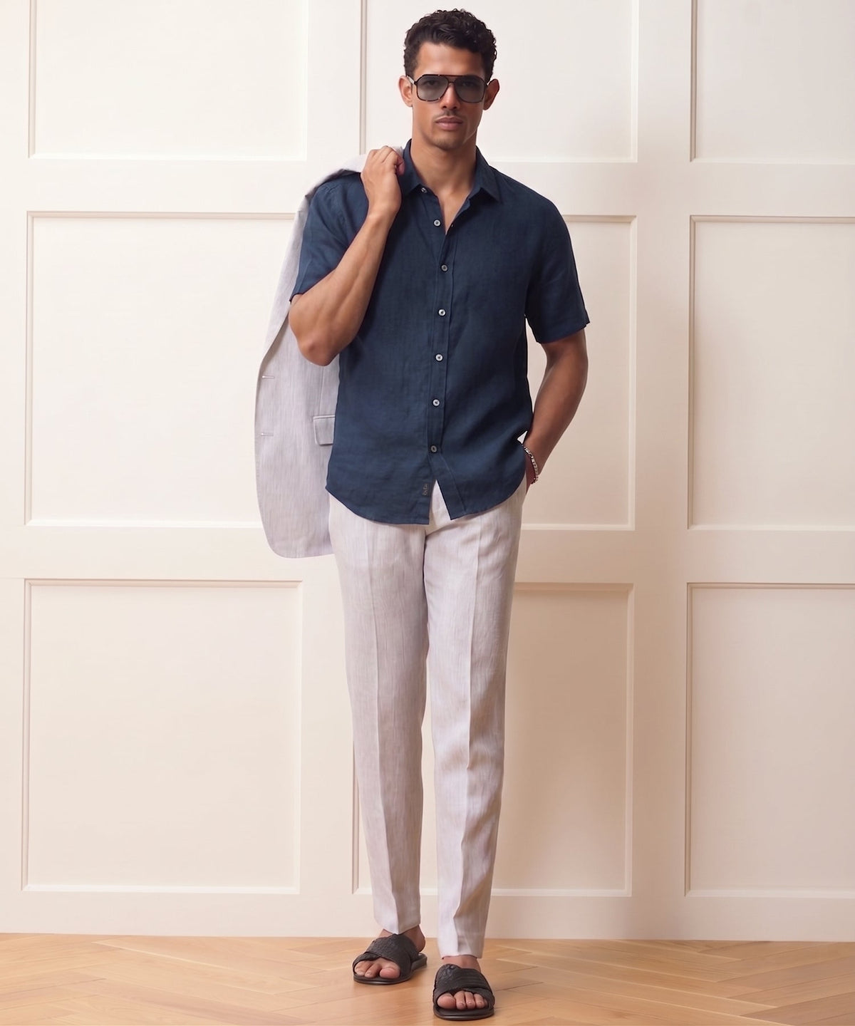 Irish Linen Point Collar Shirt