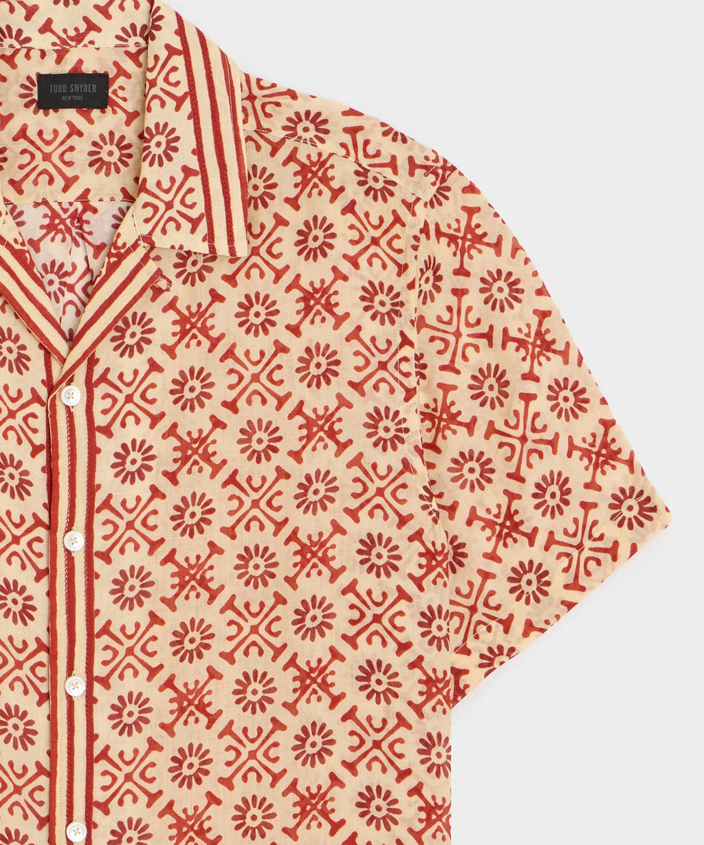 Embroidered Voile Capri Shirt