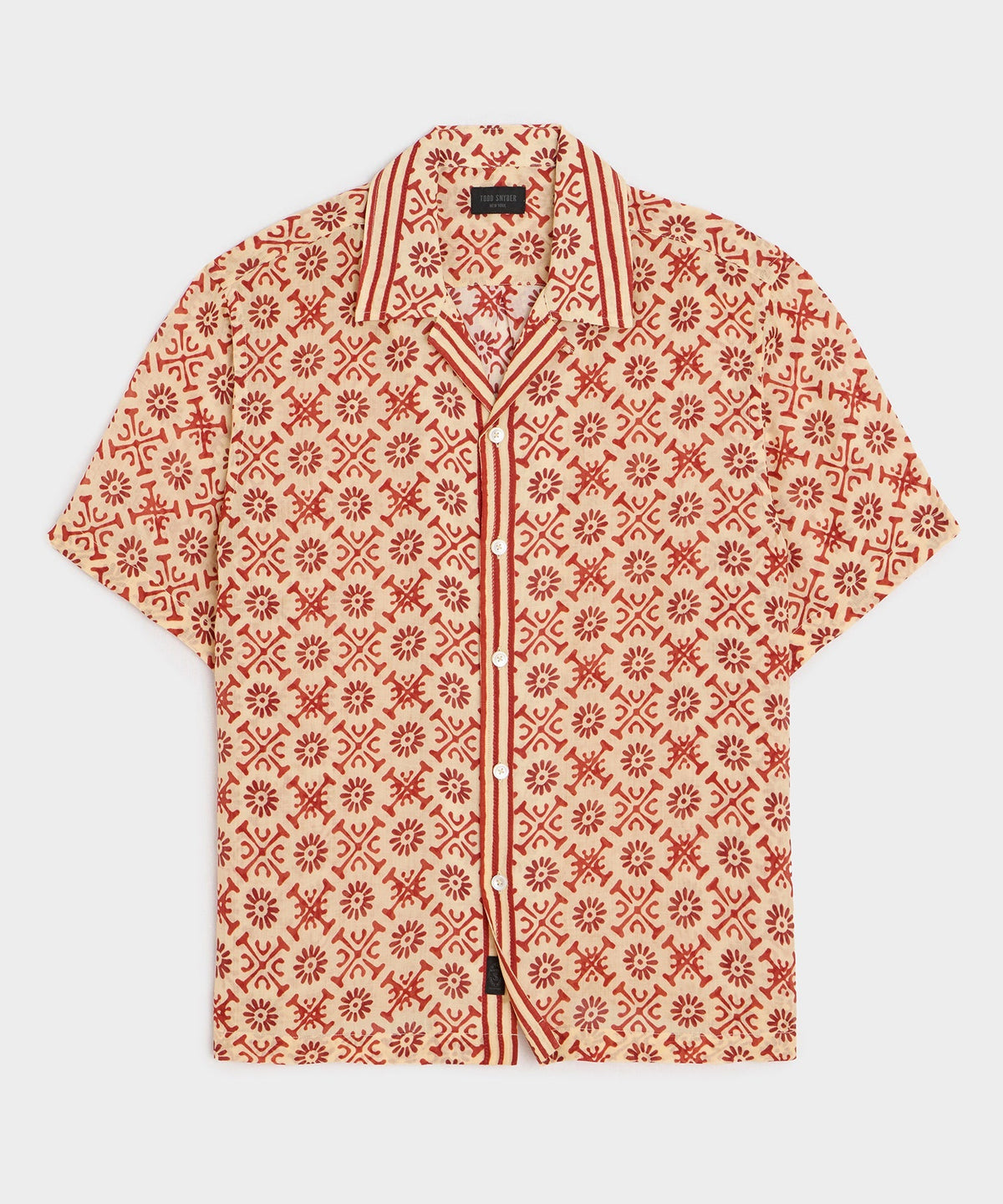 Embroidered Voile Capri Shirt