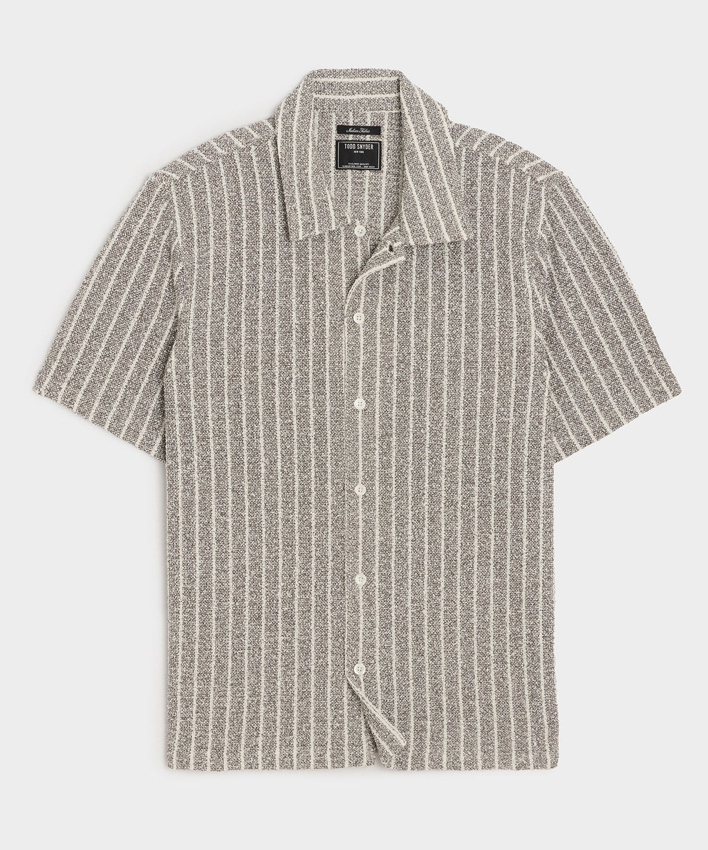 Italian Bouclé Knit Cabana Shirt