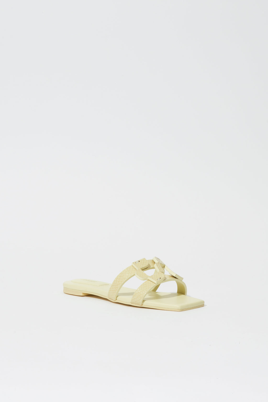 Simkhai Monogram Snake Leather Flat Slide