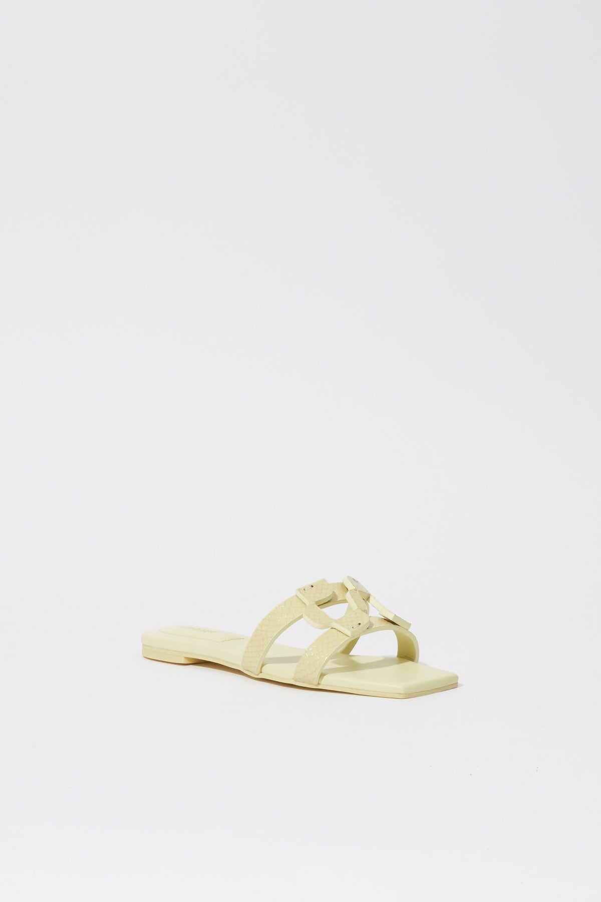Simkhai Monogram Snake Leather Flat Slide