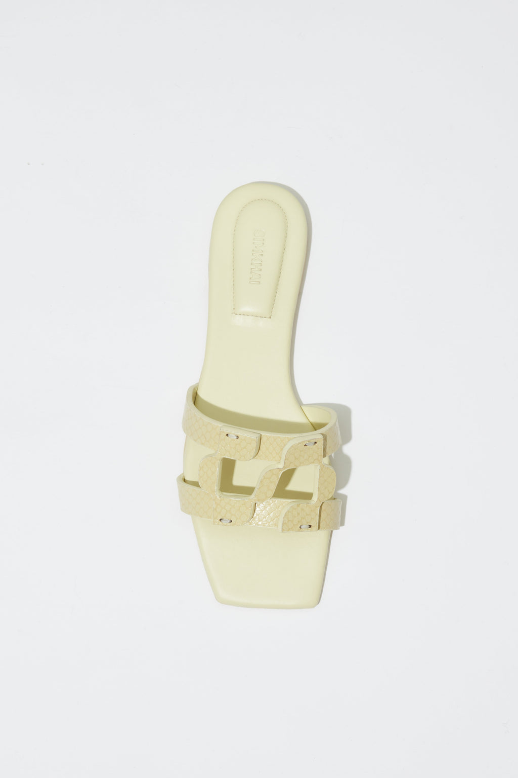 Simkhai Monogram Snake Leather Flat Slide