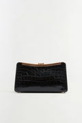Solange Croc-Embossed Leather Clutch