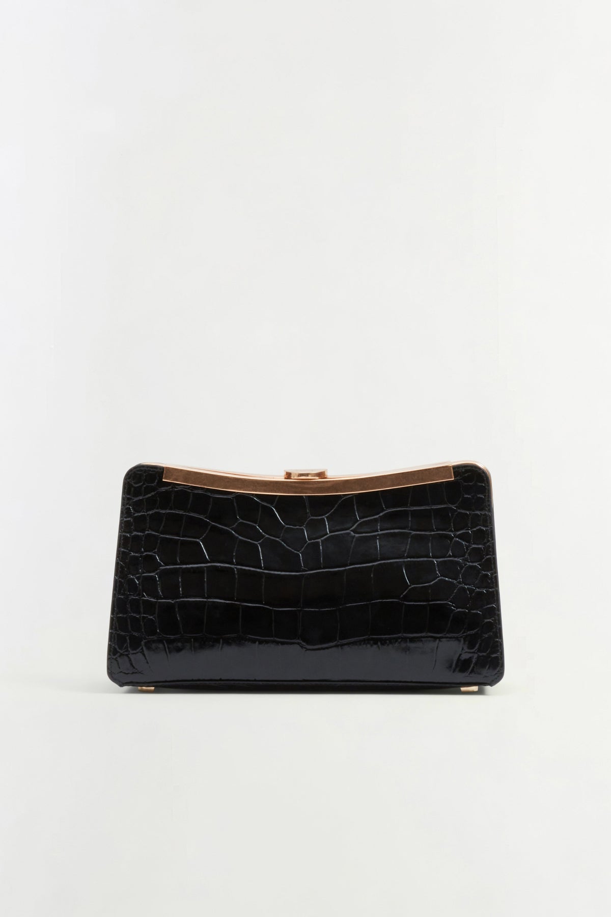 Solange Croc-Embossed Leather Clutch